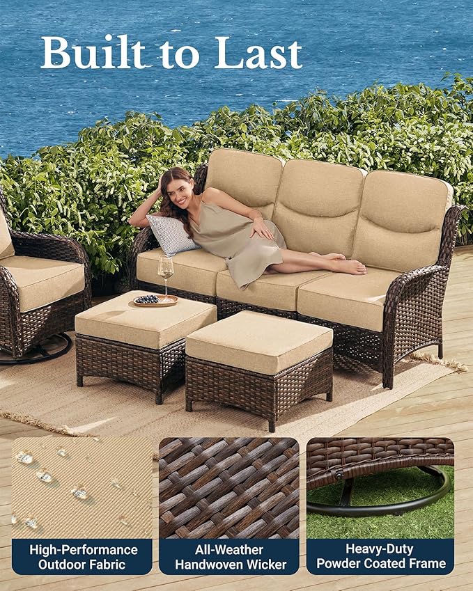 HILLGA Luxury High Back Patio Furniture Set - Image 5