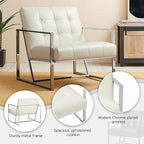 Glitzhome Mid-Century Accent Chairs Set of 2, Modern Living Room Arm Chairs - Image 5