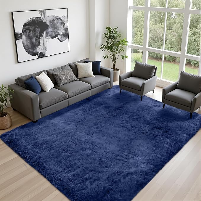 Fluffy Area Rugs 9x12 Living Room Bedroom: Ultra Soft Shag Rug Upgrade Non-Slip - Image 2