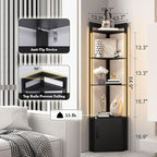 5-Tier Corner Shelf with RGB LED Light, Remote & APP Control, Adjustable - Image 2