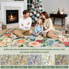 Area Rug Living Room Rugs: Floral 5x7 Washable Rug Vintage Soft Boho Non-Slip - Image 8