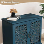 ARTPOWER Accent Cabinet with 2 Doors, Vintage Carved Wood Storage Cabinet - Image 4