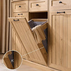 IFGET Triple Tilt Out Trash Can Cabinet, 20 Gallon Farmhouse Laundry Hamper - Image 7