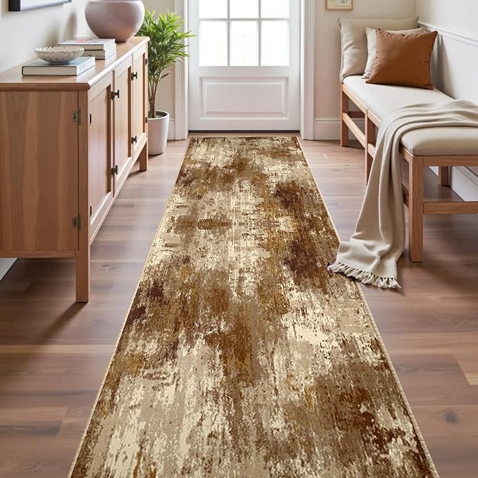 RELEANY Washable Area Rugs 2'x10' Non-Slip Modern Abstract Soft by RELEANY