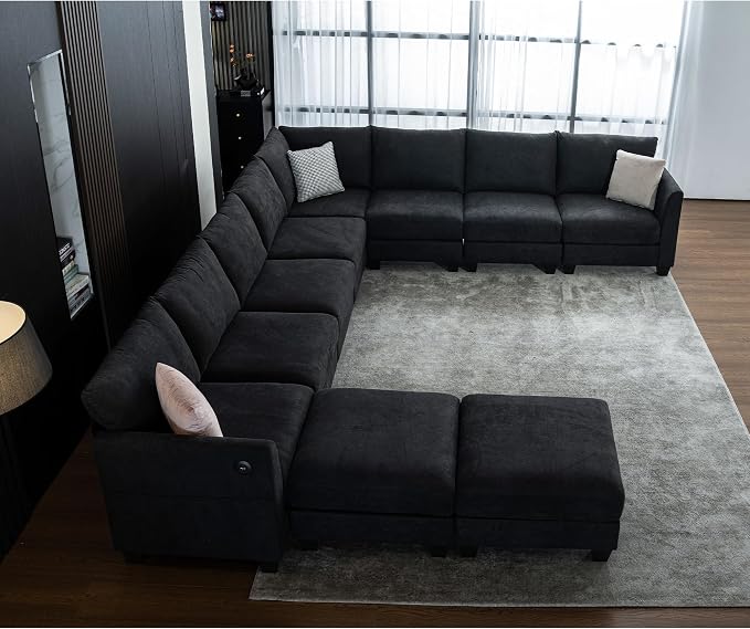 150.4" Large Sectional Couches for Living Room, 8 Seater L Shaped Modular - Image 9