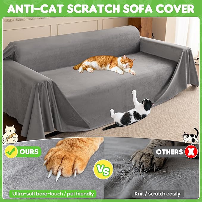Loiion Velvet Sofa Cover, Ultra Soft Waterproof Non-Slip Couch Cover - Image 9