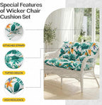 1 MIDDLE ONE Wicker Chair Cushions 3 Pieces Set - Image 5