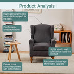 Mid-Century High Wingback Chair, Modern Fabric Accent Chair Armchair - Image 6