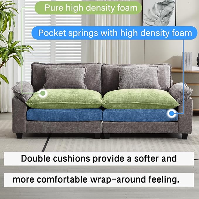 Oprisen 86" Modular Sectional Sofa, Comfy Cloud Couch Sectional Sofa - Image 3