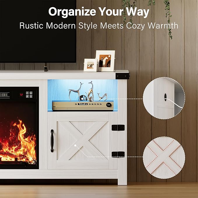 YESHOMY LED Fireplace TV Stand - Image 7