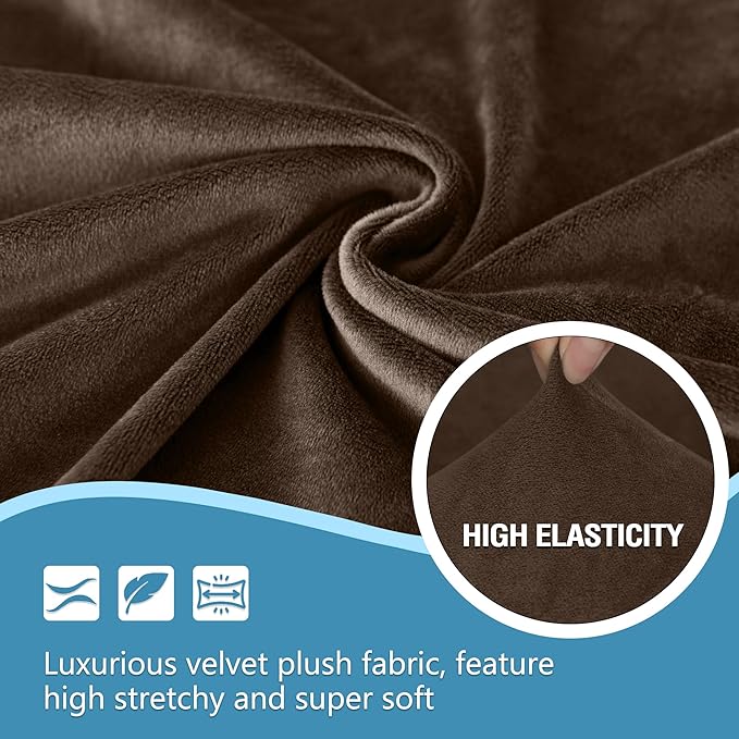 HDCAXKJ Corner Sectional Couch Covers Velvet Stretch L Shape Sofa Cover Soft - Image 3