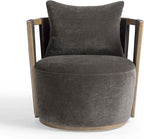 First of a Kind Swivel Chair in Chocolate Brown Plywood - Image 3