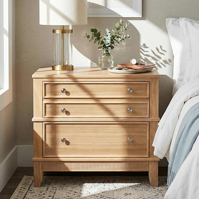 Merax 27.3 Inch Solid Wood Nightstand, Mid Century Modern Night Stand - Image 7
