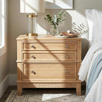 Merax 27.3 Inch Solid Wood Nightstand, Mid Century Modern Night Stand - Image 7
