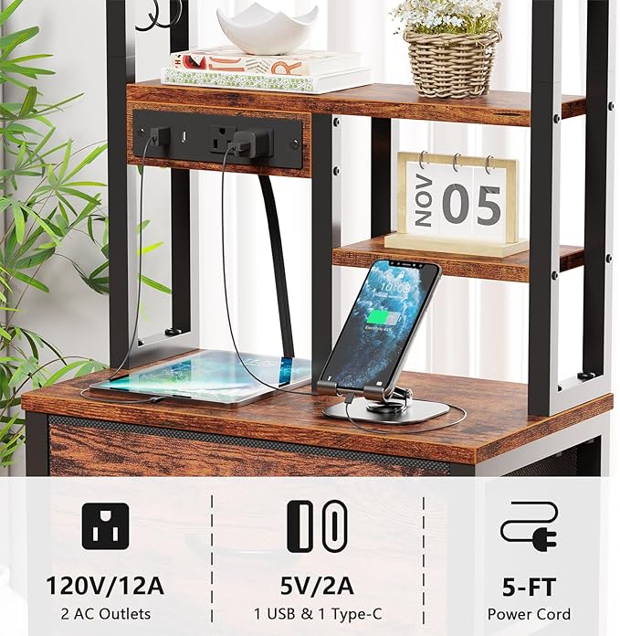 Furnulem Night Stand Set 2, LED Nightstand - Image 6