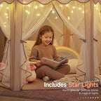 Monobeach Princess Play Tent for Girls: Brown Large Kids Castle Playhouse - Image 3