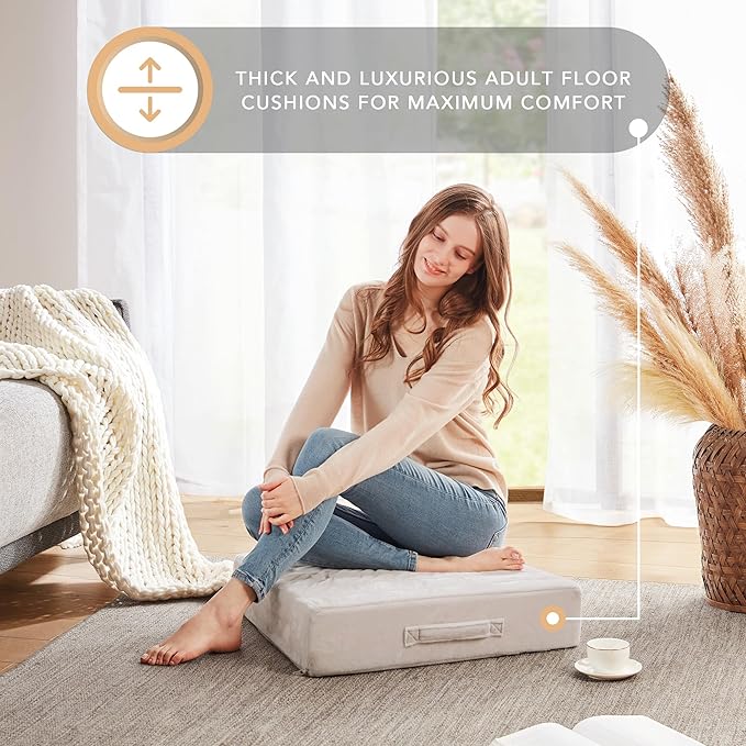 Codi Floor Cushions for Adults, Large Meditation Pillows - Image 7