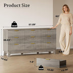 BORNOON Fluted 9 Drawer Dresser, 57.1" Wide Modern Boho Chest of Drawers - Image 2