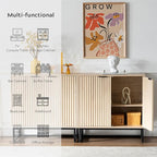 EYYTHUNG Fluted Cabinet with Storage Set of 2, Sideboard Buffet Cabinet with - Image 7