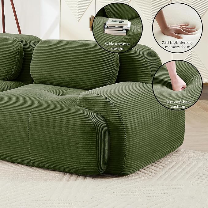 Boneless Sectional Couch, No Assembly Required, 152.7” L Shaped Modular Cloud - Image 7