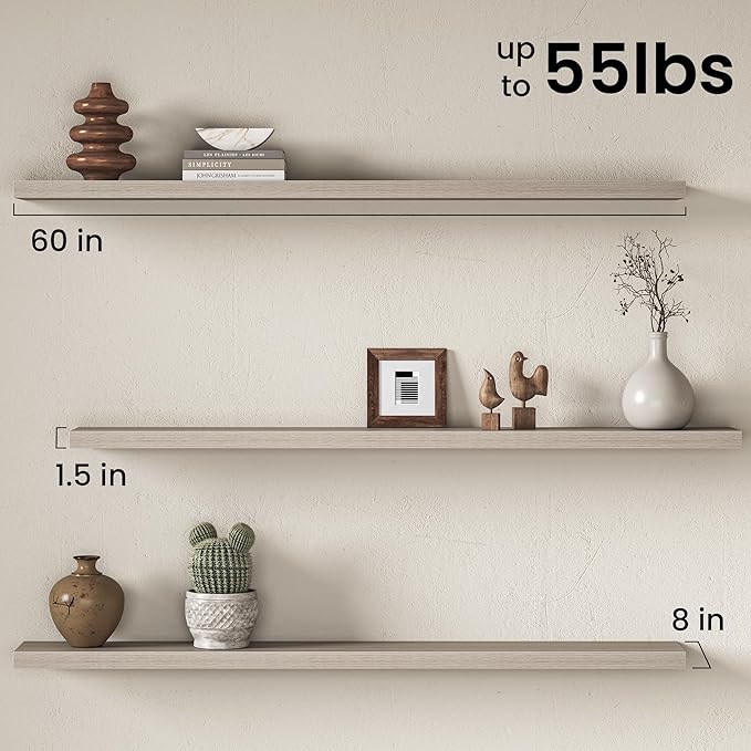 Fun Memories 60Inch Long Floating Shelves, 8 Inch Deep Shelves - Image 3