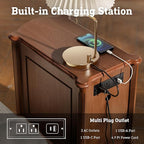 STO'SENSE Nightstand w/Charging Station & 3 Drawers, Pre-Assembled, Vintage - Image 3