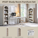 IFGET 76" Tall Arched Bookcase, Farmhouse 5 Tiers Narrow Arched Bookshelf - Image 6