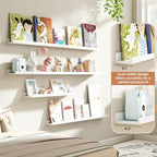 Fun Memories Picture Ledge Shelves Set of 4, 48 Inch Rustic Wall Mounted - Image 6