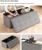 GLAXYFUR 43 Inches Folding Storage Ottoman Bench, Storage Chest, Footrest - Image 4