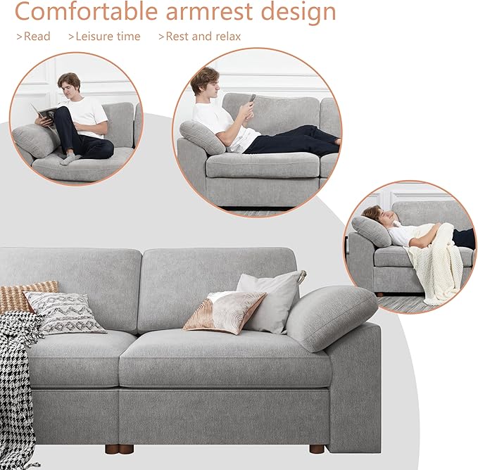 EASE MOOSE Sectional Modular Sofa, Comfty U Shape Sectional FSC Certified - Image 7