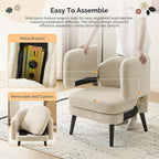VINGLI 30.3" Wide Modern Barrel Accent Armchair - Image 5