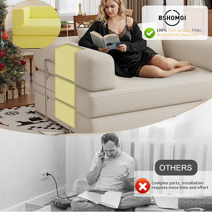 BSHOMGI 4 in 1 Futon Sofa Bed Queen Size - Image 7