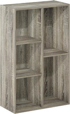 Furinno LUDER Book Shelf, 5-Cube Bookshelf, Reversible Bookcase, 9.4 x 19.5 x - Image 6