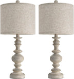 BOBOMOMO 24" Farmhouse Retro Table Lamp Set of 2, Traditional Resin Lamps - Image 7