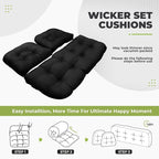 DANGHOOGY Wicker Chair Cushions, Waterproof Outdoor Loveseat Cushions - Image 6