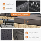 Aoxun 6-Piece Patio Furniture Set, Wicker Outdoor Furniture - Image 3