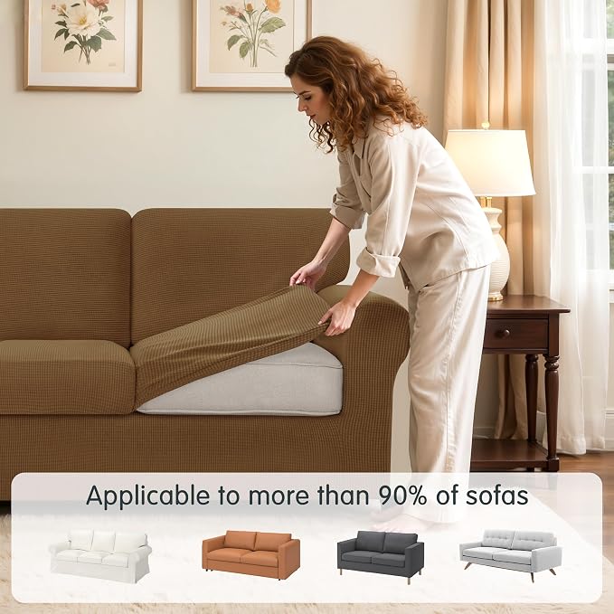 SUBRTEX 7 Pieces Stretch Sofa Slipcover Sets Couch Cover Sets Backrest Cushion - Image 4