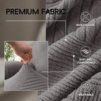 Oversized Recliner Chair Covers, 4-Piece Stretch Geometric Strokes Jacquard - Image 3
