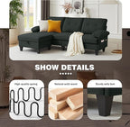 Sectional Sofa Couch for Living Room, Deep 3-Seater L Shaped Couches - Image 3
