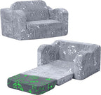 MeMoreCool Glowing Dog Print Kids Chair, 2-in-1 Foldable Kids Couch by MeMoreCool