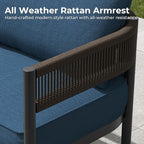 Grand patio 5-Piece Outdoor Furniture Set, 4 Seats Wicker Sofa Conversation Set - Image 7
