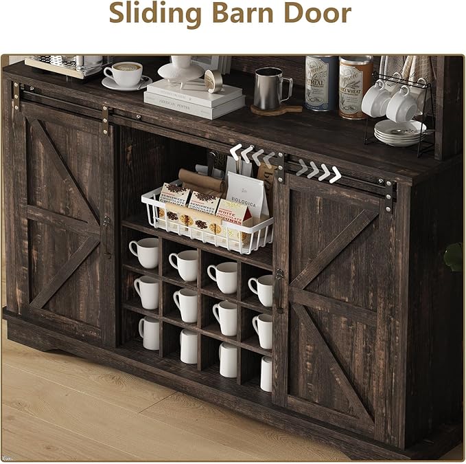 55 Inch Farmhouse Coffee Bar Cabinet - Image 5