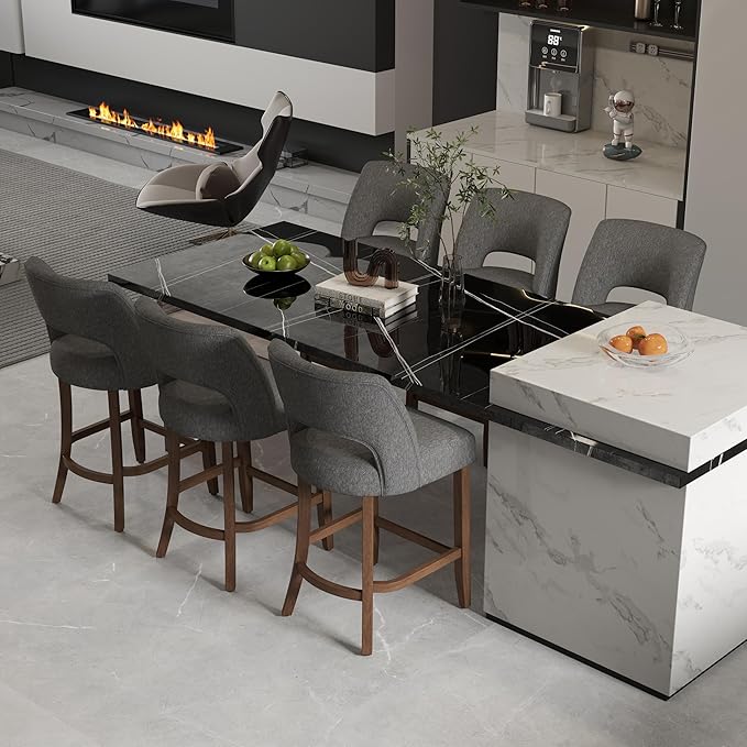 VKNOW Bar Stools Set of 2, Modern Counter Stools - Image 3