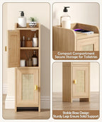 Akxomel Rattan Small Bathroom Cabinet - Image 7
