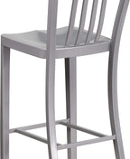 Flash Furniture Commercial Grade 30" High Silver Metal Indoor-Outdoor Barstool - Image 6