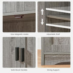 Iwell Storage Cabinet with 2 Drawers & 2 Adjustable Shelves, Kitchen Cabinet - Image 8