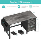 Lufeiya Computer Desk with File Drawers Cabinet, 47 Inch Home Office Desks with - Image 3
