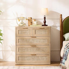 LEYAOYAO Rattan Dresser for Bedroom Set of 2, 33.5" Tall Chest of Drawers - Image 9