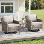3 Pieces Patio Furniture Set-High Back Swivel Patio Chairs Set of 2 by AMCLOBA