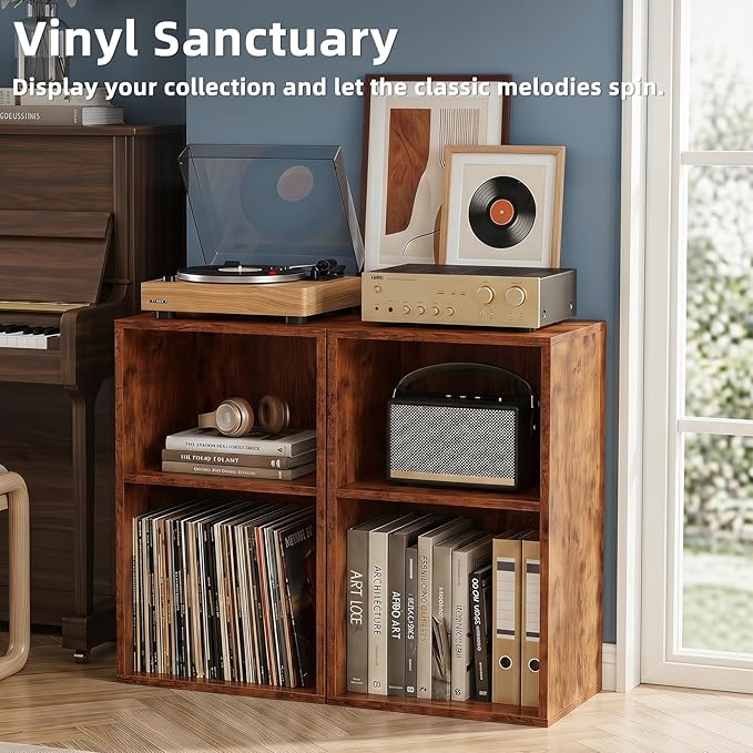 YAHARBO 2 Cube Bookshelf, Horizontal Book Shelf, Small Cubby Bookcase - Image 4